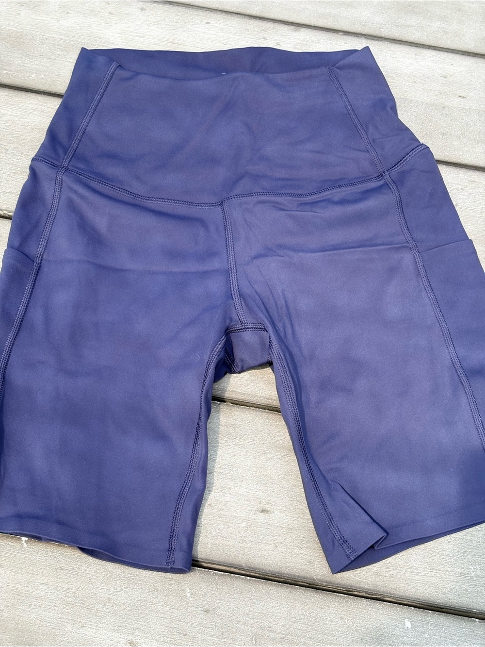 High-Waist Women's Biker Shorts in Navy